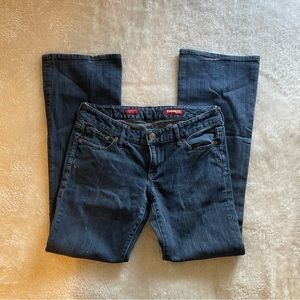 y2k dark blue low waisted express jeans